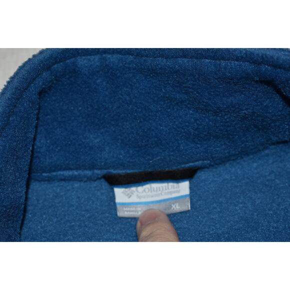 Columbia Fleece Jacket Vest Mens Size XL Camping Hiking Blue Polyester Full Zip - Picture 6 of 7